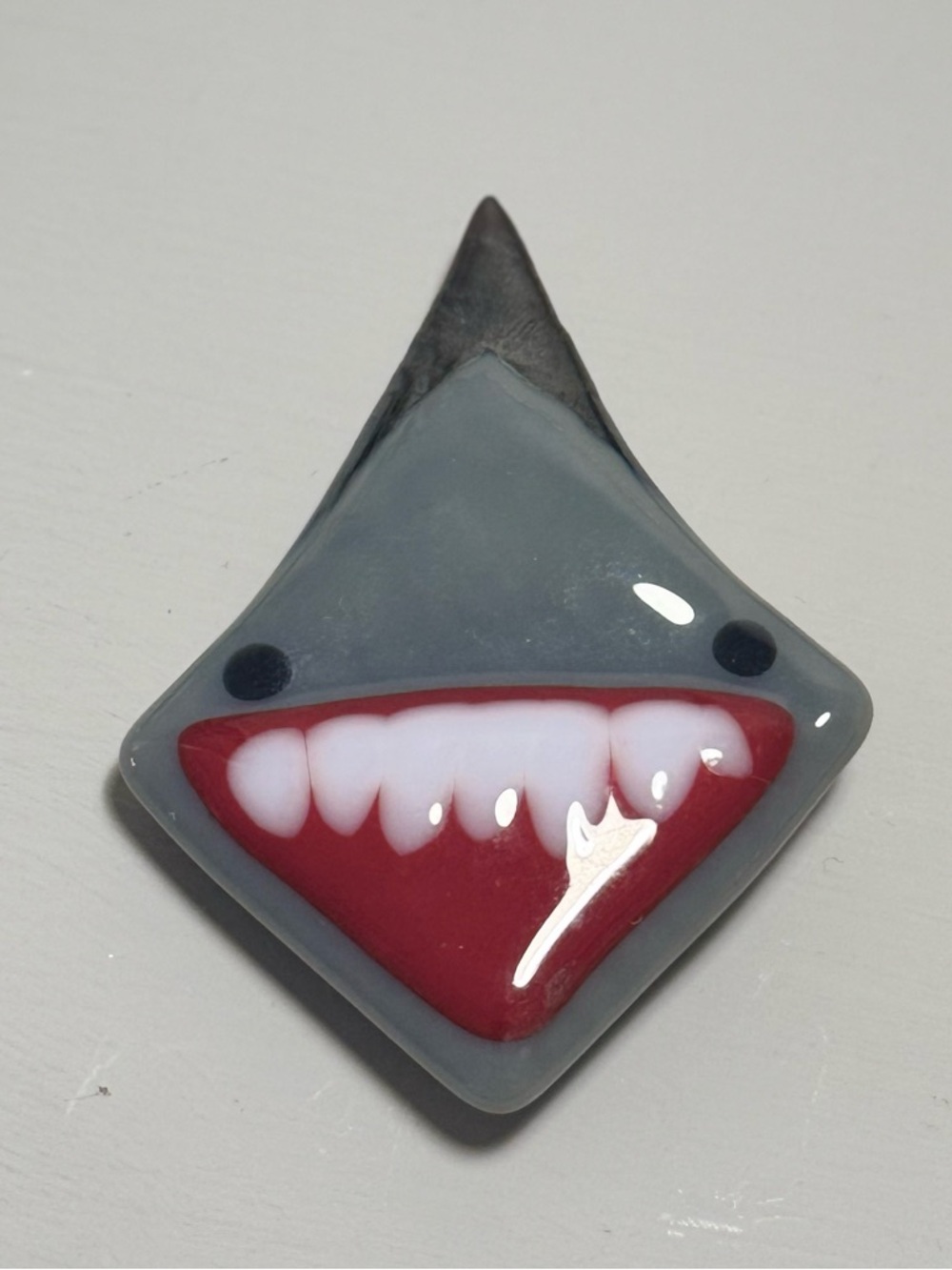Funny Shark Fused Glass Brooch - Picture 6 of 9